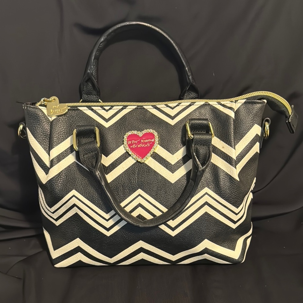 Betsey Johnson Black and White Purse with attitude.